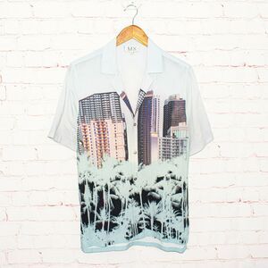 MAXIME SIMOENS MX Men's Building Palm Button up Shirt Size Medium